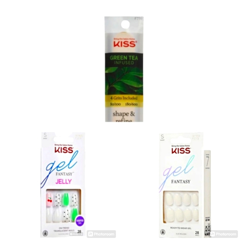 Kiss Nail Bundle-Fantasy Jelly Nails,gel Fantasy White Nails  & Kiss Nail File